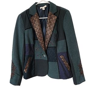 Coldwater Creek Green Embellished Blazer  Size 8